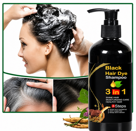 Globalpivots" - Unisex Instant Black Herbal Hair Dye Shampoo for Grey Hair Coverage 3 in 1(100ml)